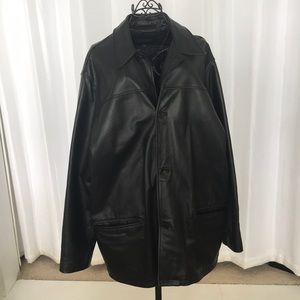 Banana republic men’s leather jacket button down